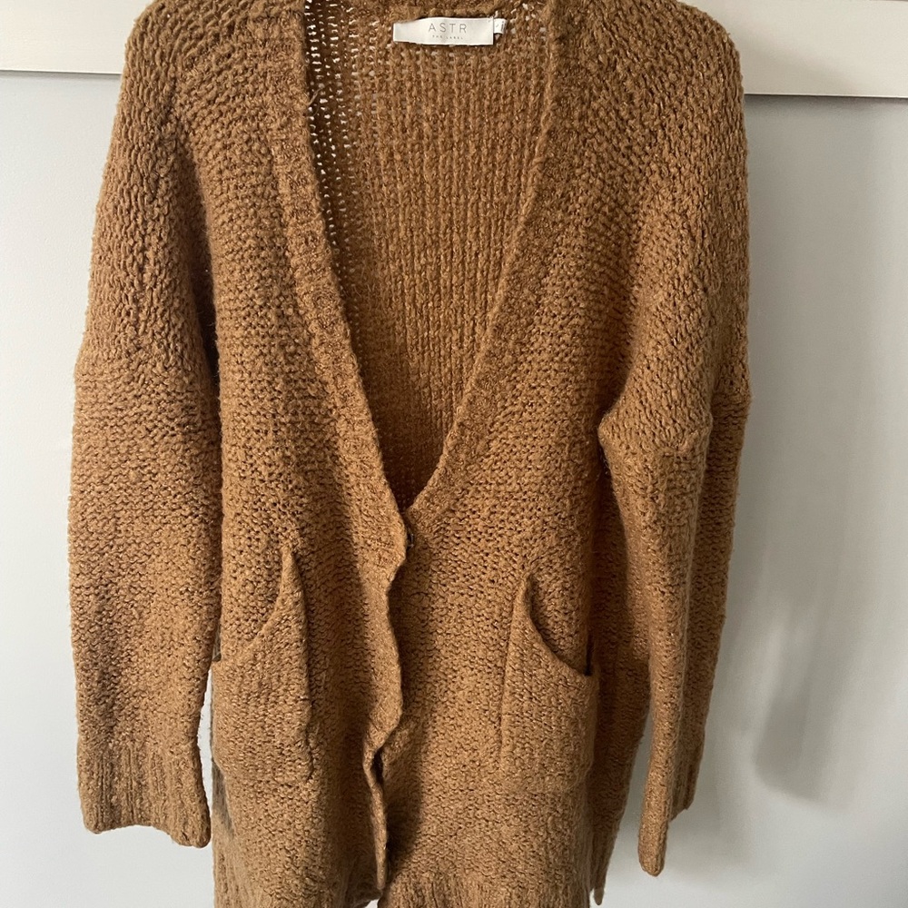 ASTR Tan Knit Cardigan Sweater